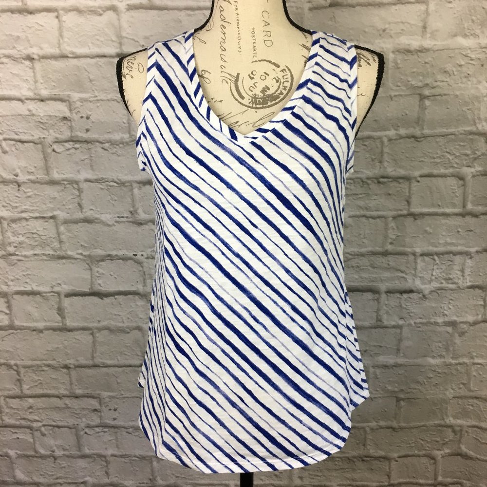 Chico's Ultimate Tee Blue & White Tank Top